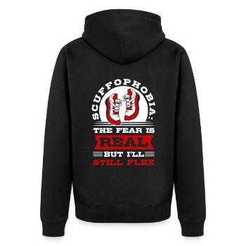 Shoe Collector Shoemaker Sneaker Addict - Unisex Premium Organic Zip Hoodie - black - Back - Nico (187cm)