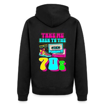 Hippie Groovy Retro Vaporwave - Veste à capuche bio Premium Unisexe - noir - Dos - Nico (187cm)