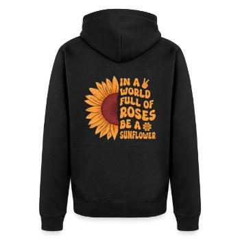 Paix hippie - Veste à capuche bio Premium Unisexe - noir - Dos - Nico (187cm)