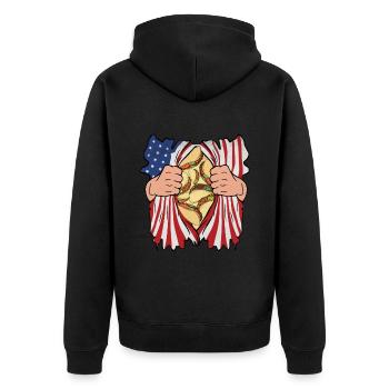 Tacos 4 juillet Drapeau des États-Unis Taco mexicain - Veste à capuche bio Premium Unisexe - noir - Dos - Nico (187cm)