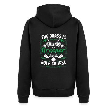 L’herbe est toujours plus verte sur le terrain de golf - Veste à capuche bio Premium Unisexe - noir - Dos - Nico (187cm)