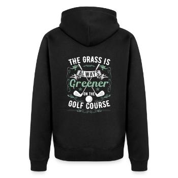 L’herbe est toujours plus verte sur le terrain de golf - Veste à capuche bio Premium Unisexe - noir - Dos - Nico (187cm)