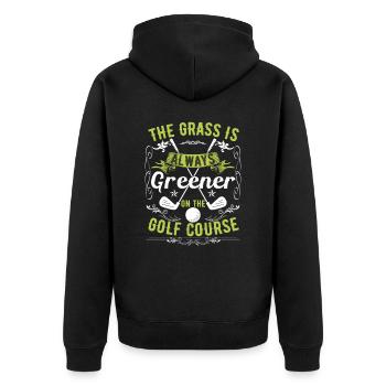 L’herbe est toujours plus verte sur le terrain de golf - Veste à capuche bio Premium Unisexe - noir - Dos - Nico (187cm)