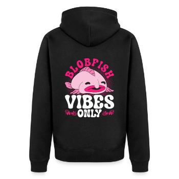 Blobfisch Blobfish Vibes uniquement - Veste à capuche bio Premium Unisexe - noir - Dos - Nico (187cm)