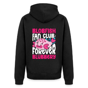 Blobfisch Blobfish Fan Club Forever Blubbery - Veste à capuche bio Premium Unisexe - noir - Dos - Nico (187cm)
