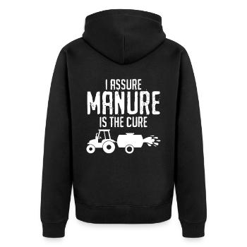 Farmer manure drive farmer farmers - Unisex Premium Organic Zip Hoodie - black - Back - Nico (187cm)