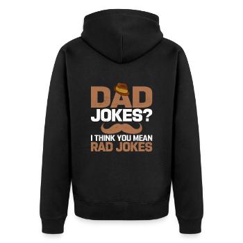 Herren Papa Papa Vatertag Vintage Ehemann Lustig - Unisex Premium Bio Zip Hoodie - Schwarz - Hinten - Nico (187cm)