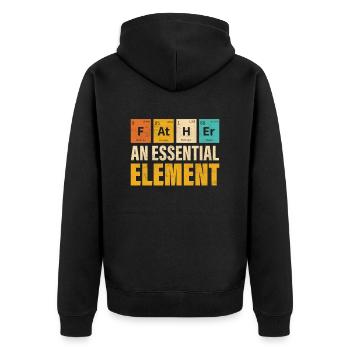 Herren Papa Papa Vatertag Vintage Ehemann Lustig - Unisex Premium Bio Zip Hoodie - Schwarz - Hinten - Nico (187cm)
