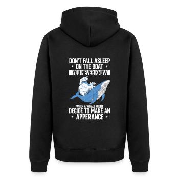 Meeressäuger für Orca-Beobachtung und Buckelwal - Unisex Premium Bio Zip Hoodie - Schwarz - Hinten - Nico (187cm)
