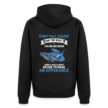 Ozean Meer Wal Zitat für Wal Meeressäugetiere - Unisex Premium Bio Zip Hoodie - Schwarz - Hinten - Nico (187cm)