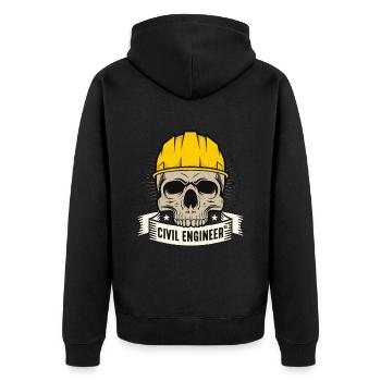 Civil Engineer Dr. Engineering Project Building - Unisex Premium Bio Zip Hoodie - Schwarz - Hinten - Nico (187cm)