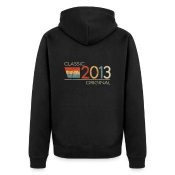 2013 Birthday Classic Original - Unisex Premium Organic Zip Hoodie - black - Back - Nico (187cm)