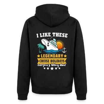 Cruise Ship Cruise - Unisex Premium Organic Zip Hoodie - black - Back - Nico (187cm)