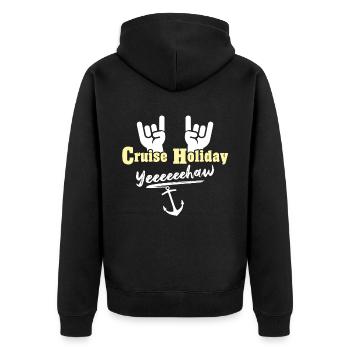 Cruise Ship Cruise - Unisex Premium Organic Zip Hoodie - black - Back - Nico (187cm)
