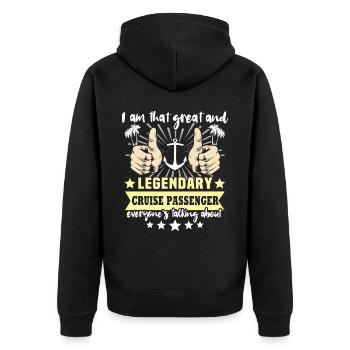 Kreuzfahrtschiff Kreuzfahrt - Unisex Premium Bio Zip Hoodie - Schwarz - Hinten - Nico (187cm)