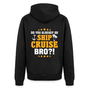 Kreuzfahrtschiff Kreuzfahrt - Unisex Premium Bio Zip Hoodie - Schwarz - Hinten - Nico (187cm)