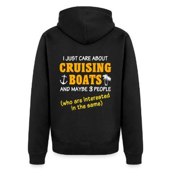 Kreuzfahrtschiff Kreuzfahrt - Unisex Premium Bio Zip Hoodie - Schwarz - Hinten - Nico (187cm)