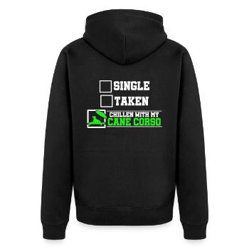 Chill avec mon Corso de canne - Veste à capuche bio Premium Unisexe - noir - Dos - Nico (187cm)