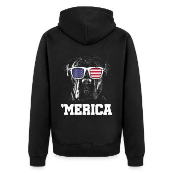 Merica - Veste à capuche bio Premium Unisexe - noir - Dos - Nico (187cm)