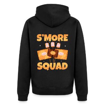 S'more Squad - Unisex Premium Bio Zip Hoodie - Schwarz - Hinten - Nico (187cm)