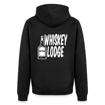 Whisky Whiskey - Unisex Premium Organic Zip Hoodie - black - Back - Nico (187cm)