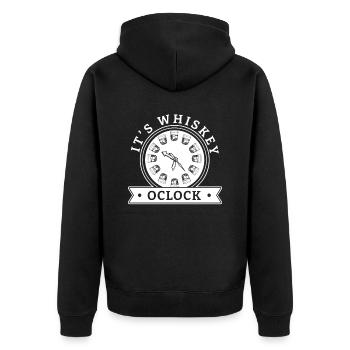 Whisky Whiskey - Unisex Premium Bio Zip Hoodie - Schwarz - Hinten - Nico (187cm)