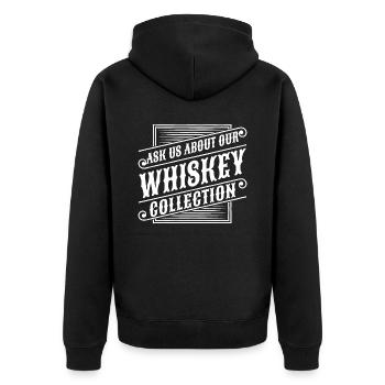 Whisky Whiskey - Unisex Premium Bio Zip Hoodie - Schwarz - Hinten - Nico (187cm)
