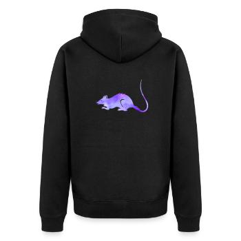 Rat Galaxy Space Milky Way Rat - Unisex Premium Organic Zip Hoodie - black - Back - Nico (187cm)