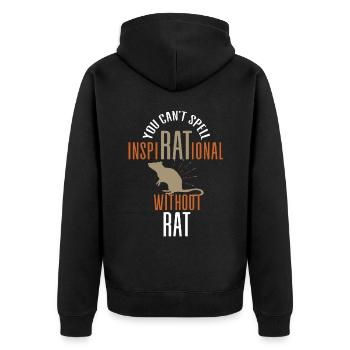 Rat Sie Können Nicht Buchstabieren InspiRATional - Unisex Premium Bio Zip Hoodie - Schwarz - Hinten - Nico (187cm)