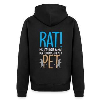Rat! No, I'm not a rat, but I have - Unisex Premium Organic Zip Hoodie - black - Back - Nico (187cm)