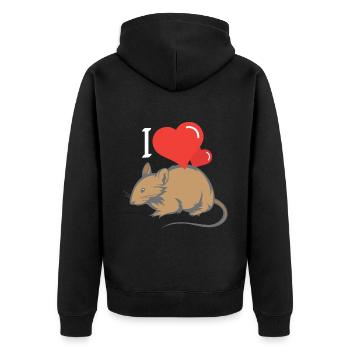 rat I heart rat I love rat loves rat - Unisex Premium Organic Zip Hoodie - black - Back - Nico (187cm)
