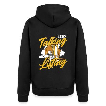 Less Talking More Lifting Telehandler - Unisex Premium Organic Zip Hoodie - black - Back - Nico (187cm)