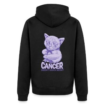 Krebs Klopft Nicht Speiseröhrenkrebs - Unisex Premium Bio Zip Hoodie - Schwarz - Hinten - Nico (187cm)