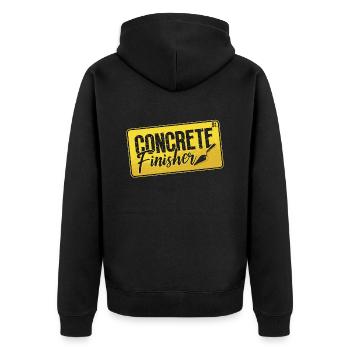 Concrete Finisher Construction Worker Concreter - Unisex Premium Bio Zip Hoodie - Schwarz - Hinten - Nico (187cm)