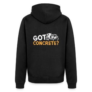 Concrete Finisher Got Concrete Construction Mason - Unisex Premium Bio Zip Hoodie - Schwarz - Hinten - Nico (187cm)