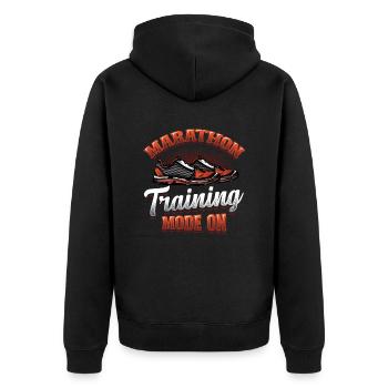 Mode d’entraînement Marathon, sur Marathon Runner - Veste à capuche bio Premium Unisexe - noir - Dos - Nico (187cm)