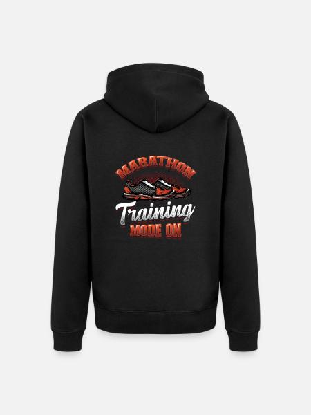Marathon-Trainingsmodus, auf Marathon Runner - Unisex Premium Bio Zip Hoodie - Schwarz