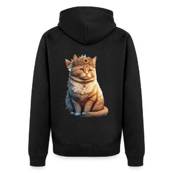 Mignon Munchkin Sunflower Cat Race Pet Kitten - Veste à capuche bio Premium Unisexe - noir - Dos - Nico (187cm)