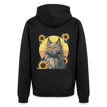 Aquarelle Nebelung Tournesol Chat Race Chaton de compagnie - Veste à capuche bio Premium Unisexe - noir - Dos - Nico (187cm)