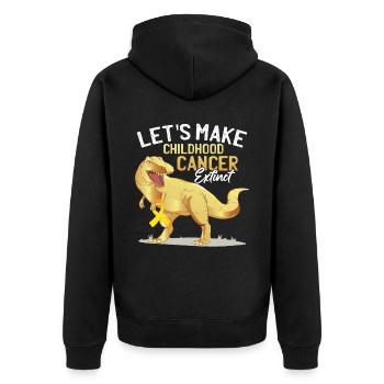 Lasst uns Krebs im Kindesalter ausrotten lassen - Unisex Premium Bio Zip Hoodie - Schwarz - Hinten - Nico (187cm)