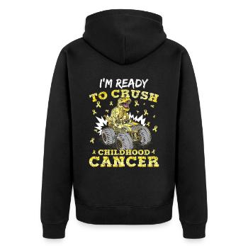 Je suis prêt à écraser le cancer infantile - Veste à capuche bio Premium Unisexe - noir - Dos - Nico (187cm)