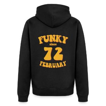 Funky Birthday: Février 1972 - Flower Power - Veste à capuche bio Premium Unisexe - noir - Dos - Nico (187cm)