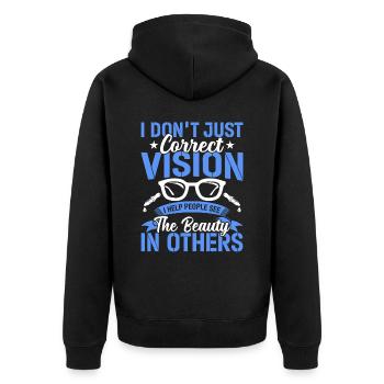 Ophtalmologiste Vision correcte Opticien - Veste à capuche bio Premium Unisexe - noir - Dos - Nico (187cm)