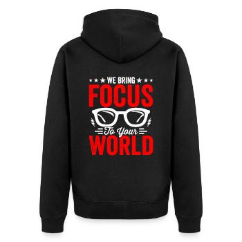 Ophtalmologiste Nous nous concentrons sur les opticiens - Veste à capuche bio Premium Unisexe - noir - Dos - Nico (187cm)