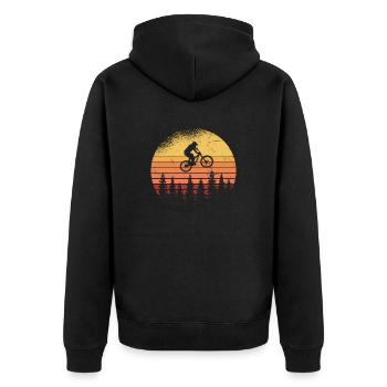 VTT Retro Sunset VTT - Veste à capuche bio Premium Unisexe - noir - Dos - Nico (187cm)