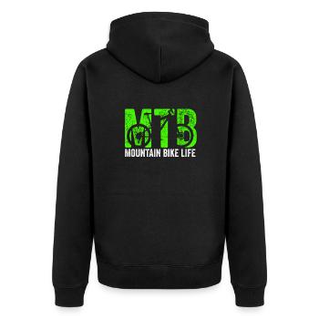VTT Mountain Bike Life aime la vie à vélo - Veste à capuche bio Premium Unisexe - noir - Dos - Nico (187cm)