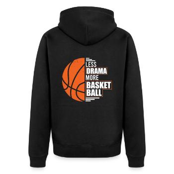 Moins de drame Plus de joueurs de basket-ball - Veste à capuche bio Premium Unisexe - noir - Dos - Nico (187cm)