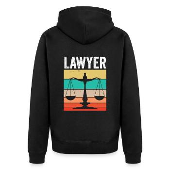 Diplôme d’avocat en droit - Veste à capuche bio Premium Unisexe - noir - Dos - Nico (187cm)