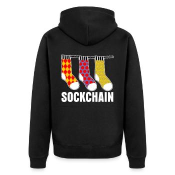 Admin Programmierer Computer - Unisex Premium Bio Zip Hoodie - Schwarz - Hinten - Nico (187cm)