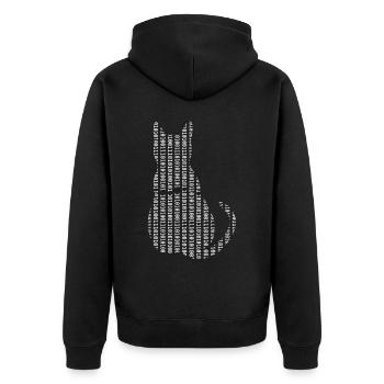 Informatiker Katze Admin Programmierer - Unisex Premium Bio Zip Hoodie - Schwarz - Hinten - Nico (187cm)